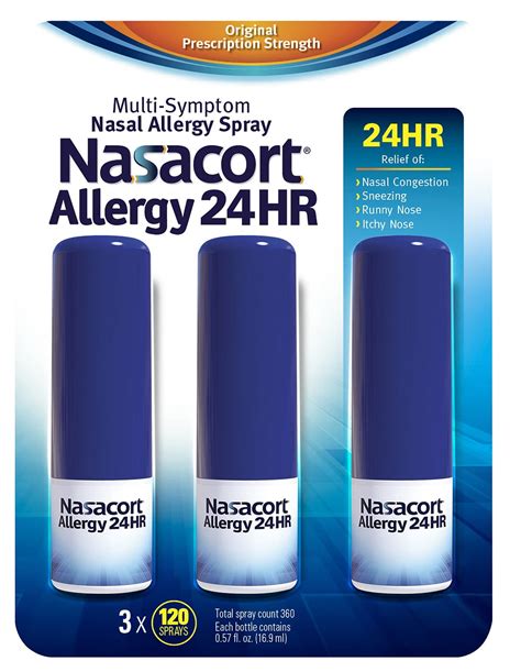 Nasacort Allergy 24hour Spray Allergy Relief Multi Symptom Adults 3 Pk 0 57 Oz