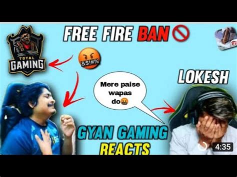 Gyan Gaming Desi Gamer As Gaming All Youtuber React On Free Fire Ban