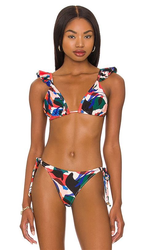 Buy Patbo Protea Ruffle String Bikini Topred Poppy At Off