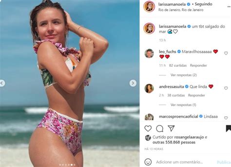 Larissa Manoela ostenta corpão em fotos de biquíni