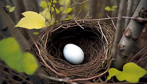 Premium AI Image | A bird nest with a white egg in it.