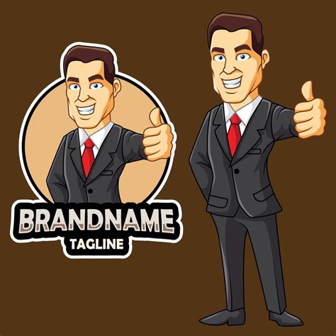 Cartoon businessman logo design template 20003467 Vector Art at Vecteezy