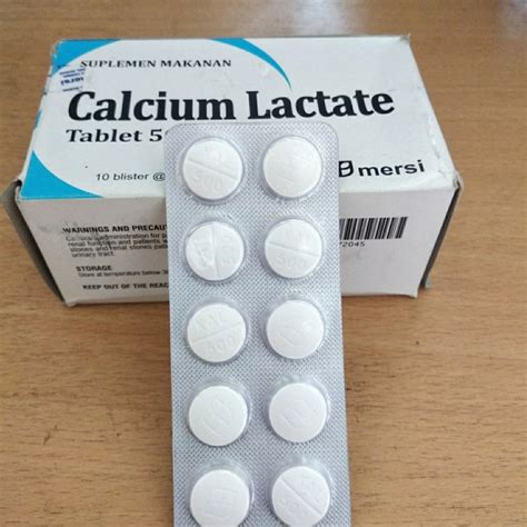 Calcium Lactate 500mg Suplemen Tulang Sendi Kalsium Laktasi