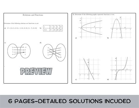 worksheet  relations  functions print worksheet