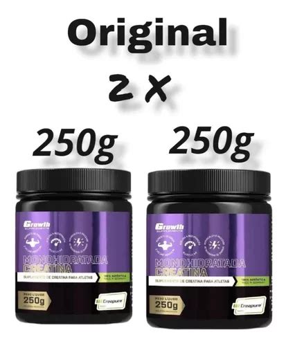 Kit 02 Creatina Creapure Em Pote De 250g Growth Supplements Frete Grátis