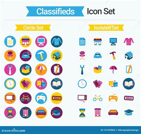 Classifieds Icon Set Stock Vector Illustration Of Fold 131429002