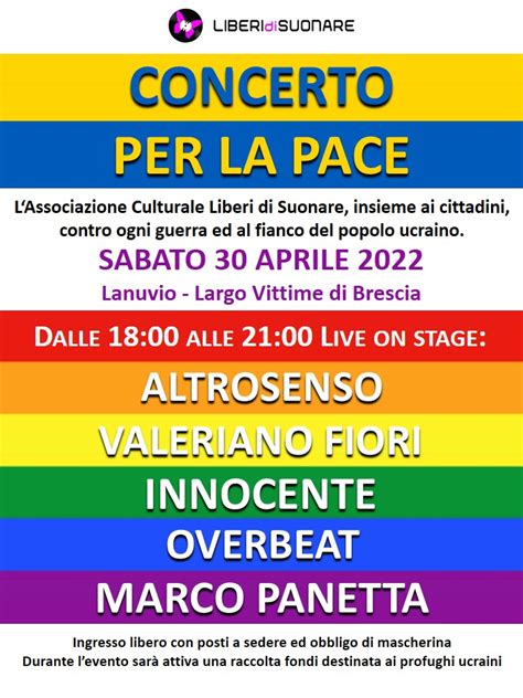 A Lanuvio Appuntamento Sabato Pomeriggio Con Il Concerto Per La Pace