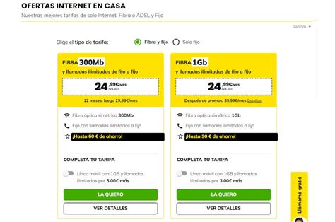 Tarifa fibra MásMóvil 1 Gbps Mbps de velocidad simétrica con WiFi