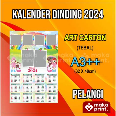 Jual Kalender Dinding Custom 2024 Souvenir Kalender Kalender Desain Karakter Kalender