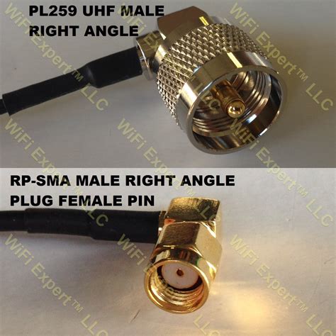 Rg Uhf Male Angle To Rp Sma Male Angle Coaxial Rf Pigtail Cable Rf