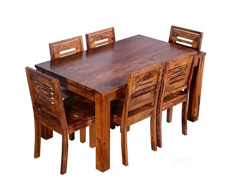 Brown Six Seater Wooden Dining Table Set For Home At Rs 27000 Set In