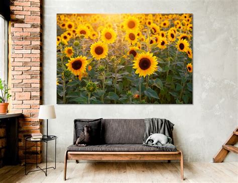 Sunflower Wall Art Sunflower Wall Decor Sunflower Canvas - Etsy