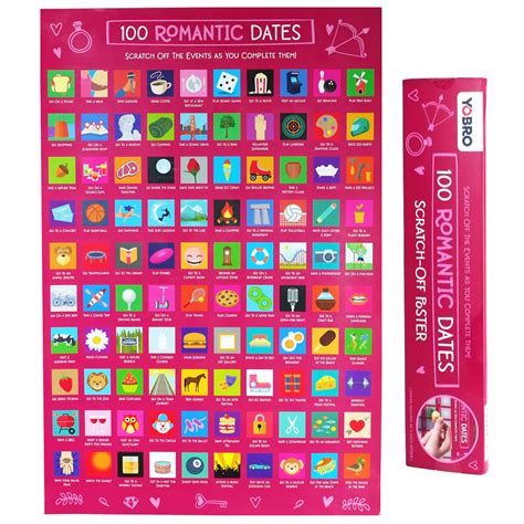 Yobro Dates Scratch Off Poster Date Night Ideas Poster Romantic