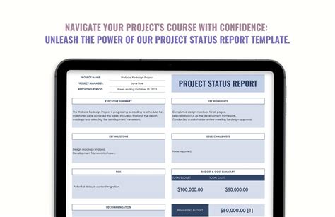 Project Status Report Template - Download in Excel, Google Sheets ...