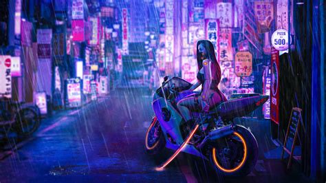 Cyberpunk Street Bike Girl by VampiricSaviour on DeviantArt