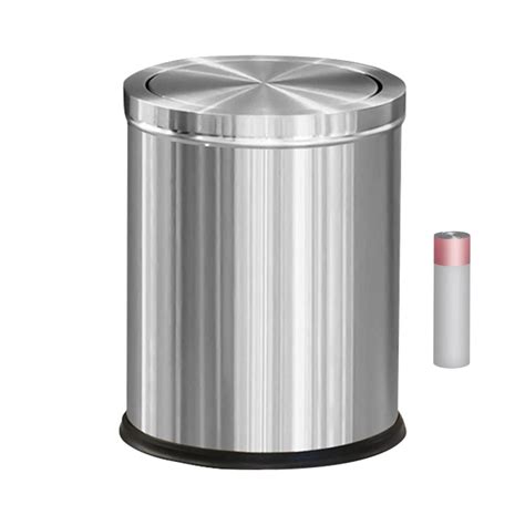 KUSONG Stainless Steel Trash can,Bathroom Garbage can with lid， Trash ...