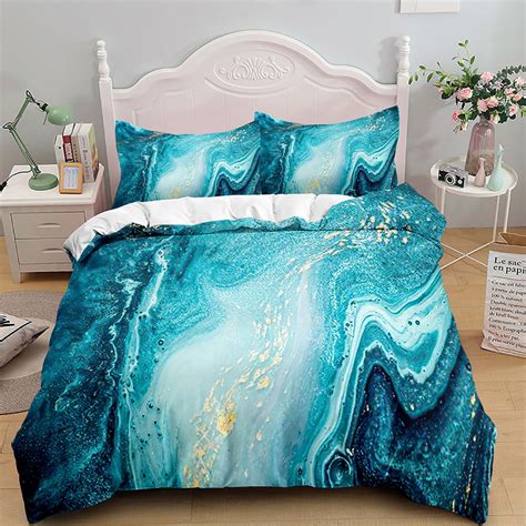 Marble Comforter Cover Set Twin Full Queen King Size 3 Pieces Marble