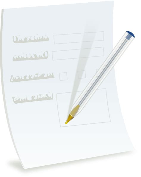 Paper Form With Ballpoint Clip Art At Vector Clip Art