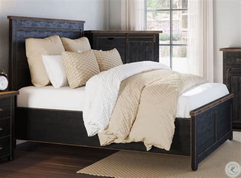 Madison County Vintage Black King Panel Bed From Jofran Coleman Furniture