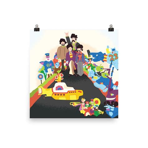 The Beatles Yellow Submarine Illustrated Album Cover Print Etsy