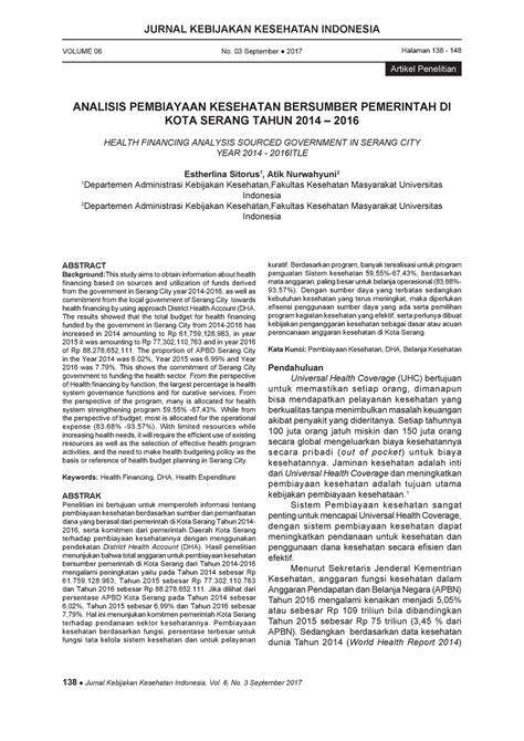 Spk Kota Serang Lecture Notes Jurnal Kebijakan Kesehatan