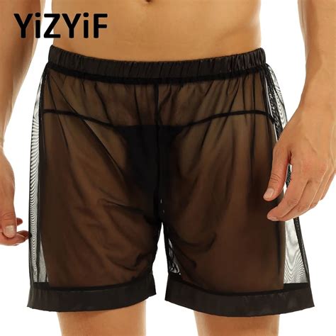 Mens Bikini Swimwear Sexy Men Swimwear Lingerie See Through Mesh Loose