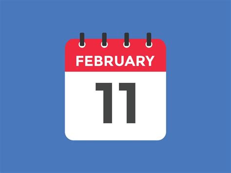 february 11 calendar reminder. 11th february daily calendar icon ...