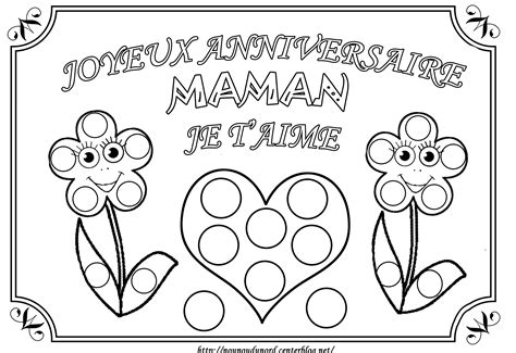 Coloriage Joyeux Anniversaire Maman Je T Aime Gommette