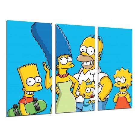 Cuadro Moderno Fotografico Base Madera Los Simpsons Bart Homer Lisa