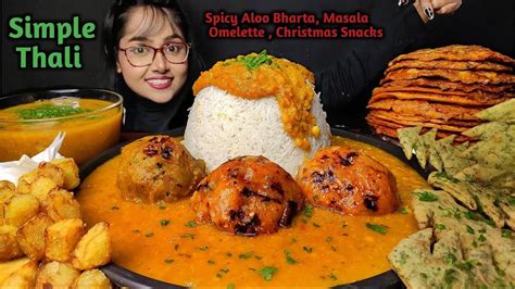 Eating Different Types Of Bharta Masala Omelette Daal Pakoda Big