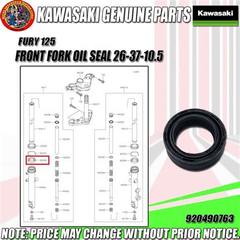 Fury Front Fork Oil Seal Kmc Genuine