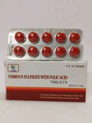 Ferrous Sulphate With Folic Acid Tablets At ₹ 1unit Ferrous Sulphate