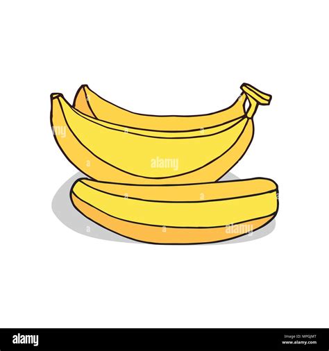 Isolate Ripe Banana Fruit On White Background Close Up Clipart With