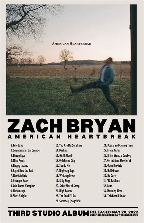 Zach Bryan American Heartbreak Poster - Etsy