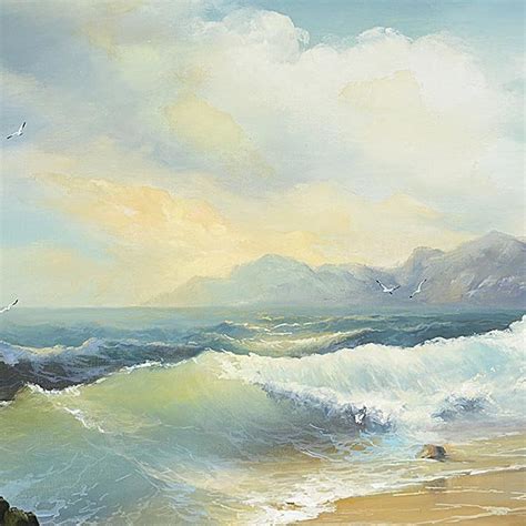 Eugene Garin Seascape Oil On Canvas Lot 269