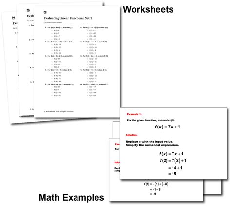 Worksheet Collection Evaluating Linear Functions Media4math