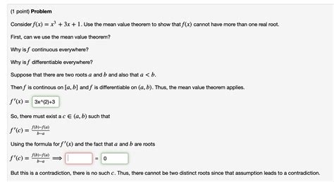 Solved 1 Point Problem Consider Fx X3 3x 1 Use