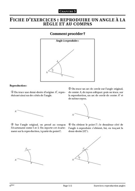 Angles Me G Om Trie Cours Exercices Coll Ge Math Matiques