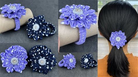 Diy Flower Bow Scrunchies Scrunchies Sewing Tutorial Hair Bow Hair