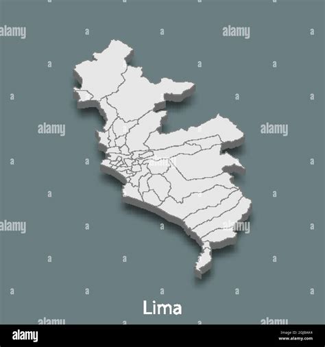 3D Mapa isométrico de Lima es una ciudad del Perú ilustración