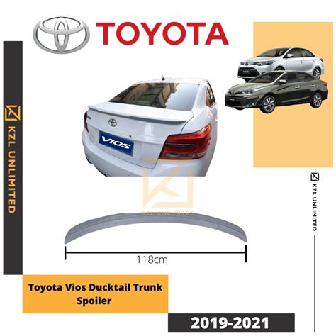 Ducktail Spoiler For Toyota Vios 2019 2022 Pre Primer Matte Black Or