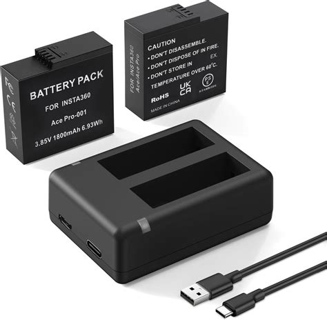 Amazon Powerextra Replacement Insta360 Ace Pro Battery 2 Pack