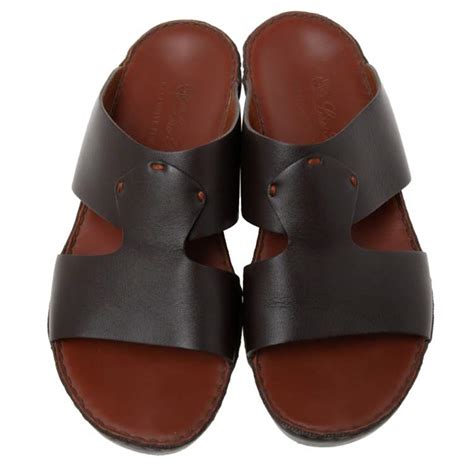 Loro Piano Exclusive For Dubai Dark Brown Leather Slide Sandals Size 41 Loro Piana Tlc