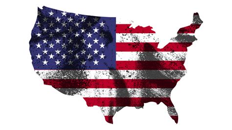 Grunge Textured USA Flag With Map on Transparent Background 48697896 PNG