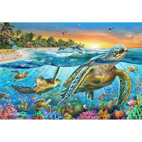 Puzzle 1000 Pièces Pour Adultes Mini Puzzles Tortue De Mer Ados Enfants