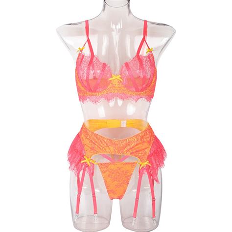 Pink Lace Lingerie Set Pink Lolita Lingerie Set Mesh Etsy UK