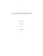 Impact Of Employee Benefits On Employee Productivity Edited Docx 1