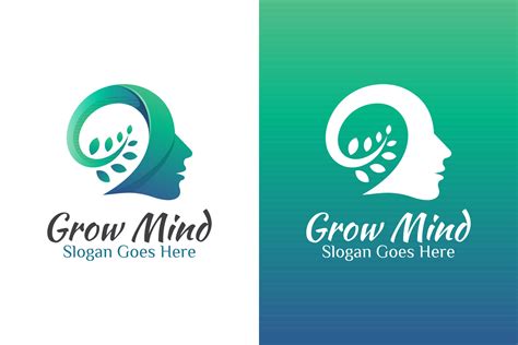 Modern Color Growing Mind Or Grow Brain Creative Logo Design With Head