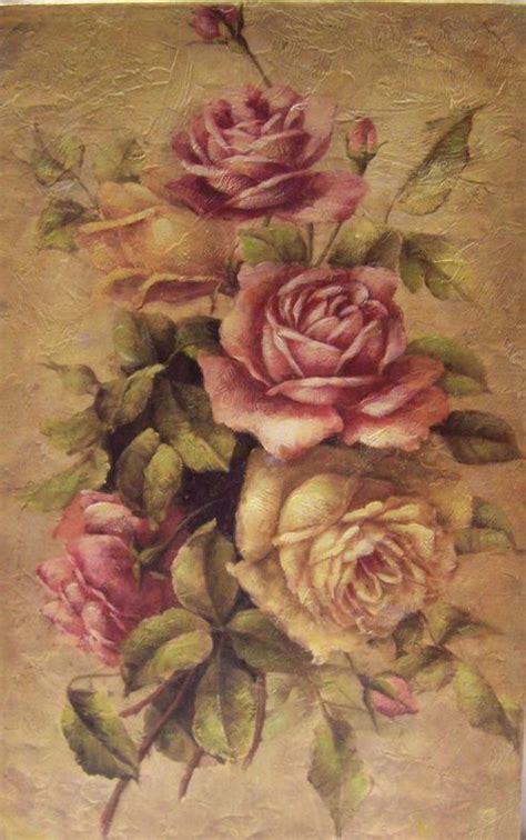 Antique rose painting | Vintage art prints, Rose painting, Flower art