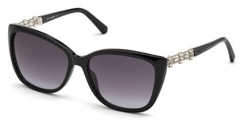 Swarovski Sk B Shiny Black Sunglasses